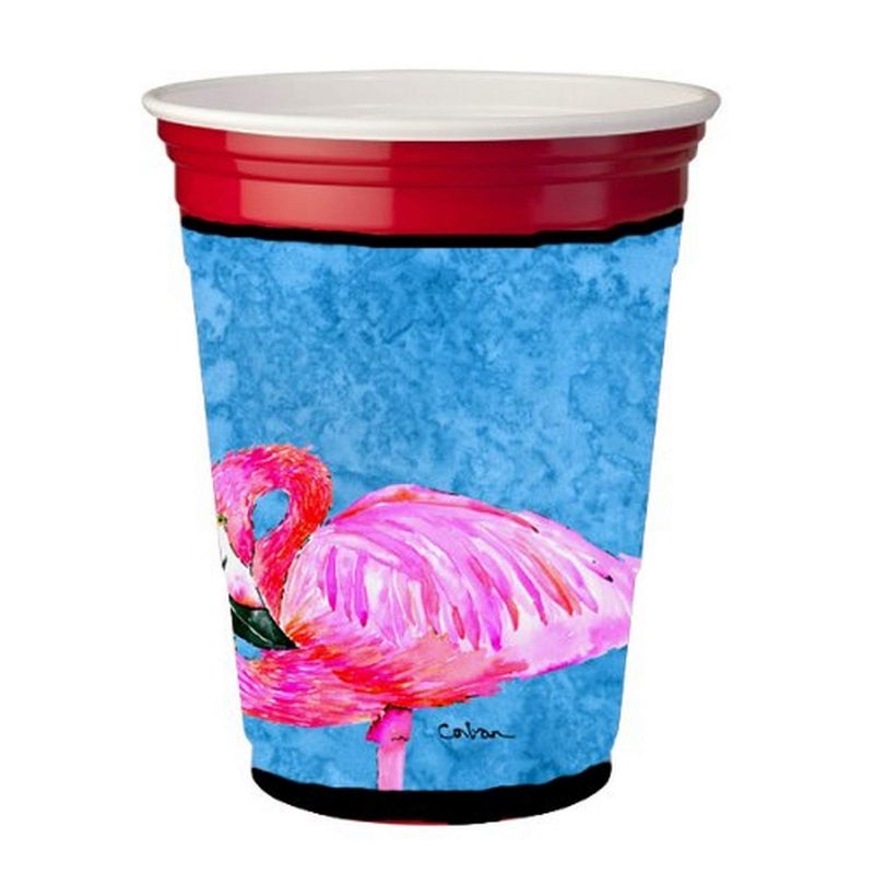 Caroline's Treasures 8686RSC Flamingo Red Cup Hugger Cup Cooler Sleeve Hugger Machine Washable Drink Sleeve Hugger Collapsible Insulator Beverage Insulated Holder - Image 4
